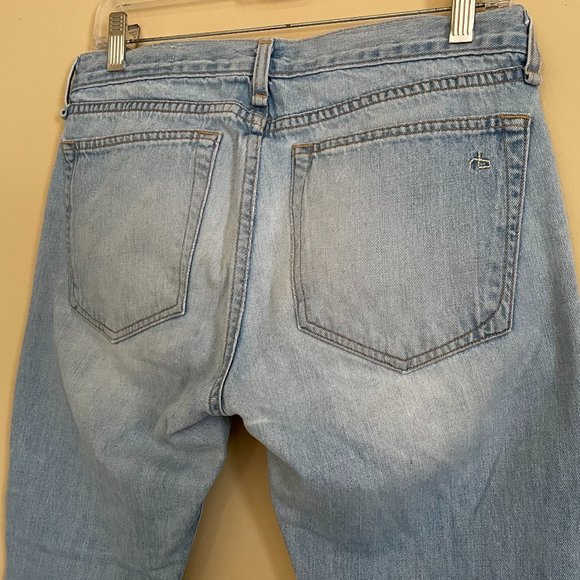 rag & bone Distressed Moto Boyfriend Jeans Women's Size 26 Light Convoy Wash - Picture 6 of 10